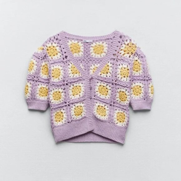 Zara Crochet Knit Cardigan M - Picture 3 of 5